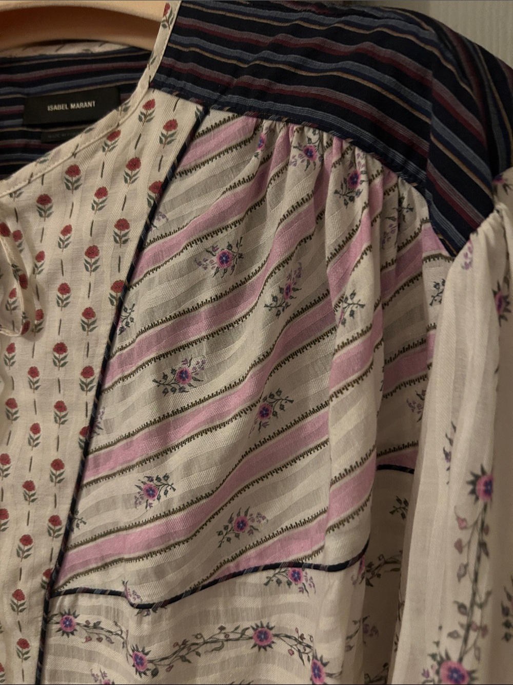 Isabel Marant Patchwork Floral Button-Up Top sz 44 - Picture 2 of 12